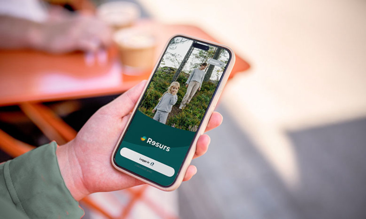 Mobilskärm som visar Resurs app.